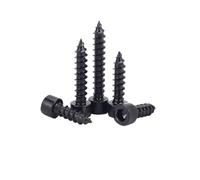 50Pcs M1.7 M2 .6 M3 .5 Black Carbon Steel Hexagon Socket Cap Head Wood Self-tapping Screw(Black Steel/8mm,50pcs M2.6)