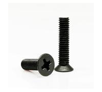 50pcs M1 M1.2 M1.4 M1.6 M2 M2.5 M3 M3.5 M4 Small Micro Black Steel Cross Flat Countersunk Head Screw Bolt(4mm,M1.4)