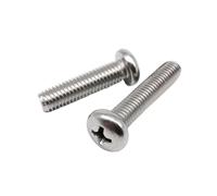 50pcs M1 M1.2 M1.4 M1.6 M2 M2.5 M3 M4 Micro Small Black A2-70 304 Stainless Steel Cross Pan Head Screw Round Bolt