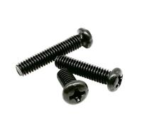 50pcs M1 M1.2 M1.4 M1.6 M2 M2.5 M3 M4 Micro Small Black A2-70 304 Stainless Steel Cross Pan Head Screw Round Bolt