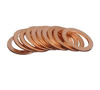 50pcs M10 10mm Motorcycle Braided Clutch Brake Hose Banjo Seal Copper Crush Washer Boat Red Brass Copper Crush Sealing Washer Compatible With Automotive Motorcycle Parts