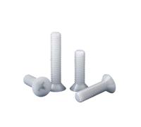 50Pcs M2 .5 M3 M4 M5 M6 M8 White Nylon Plastic Flat Countersunk Head Cross Bolt Metric Threaded Machine Screws(M8x20)