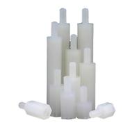 50Pcs M2 M2.5 M3 M4*L+6mm Thread White Spacing Screw Plastic For PCB Motherboard Fixed Nylon Standoff Spacer Pillar(18mm,M4 (50pcs))