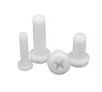 50pcs M2 M2.5 M3 M4 White Color Nylon Plastic Insulated Cross Pan Round Head Bolt Screw(8mm,M3)