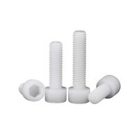 50pcs M3 Black/White Nylon Hexagon Socket Head Screw Cup Knurled Plastic Bolt For Insulation Use(25mm,M3 50pc White)