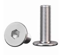 50pcs M3 X 3mm Screw Bolt, Ultra Thin Flat Head, Hex Socket Cap, 304 Stainless Steel, Full Thread, Countersunk Bolt for Table, Furniture, Machine, Wall Plate, Home Improvement