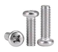 50Pcs M4-0.7x5mm Machine Screws Pan Phillips Cross Head Screws, Stainless Steel 18-8 (304), Bright Finish, Fully Threaded Fasteners Bolts