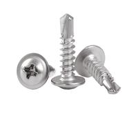 50pcs M4.2 M4.8 410 Stainless Steel Large Flat Head Self Tapping Screws Drilling Tail Screw(13mm,M4.2)