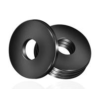 50Pcs M4 Flat Washers Black,304 Stainless Steel Metal Washers,M4 x 9mm OD,0.8mm Thick Washer for Screws and Bolts Fasteners,Black Finish