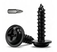 50Pcs M4 x 30mm Black Self Tapping Screws, Phillips Pan Head Wood Screws | 304 Stainless Steel Screw, Screw for Wood, Metal, Plastic and DIY Projects