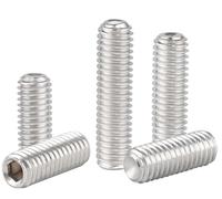 50Pcs M5-0.8 x 5mm Hex Socket Set Grub Screws,Headless Cup Point,Flat Point Grub Bolt,Internal Hex Drive,304 Stainless Steel,Headless Concave End,Metric External Thread,for Towel Rack Door Knob