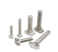 50Pcs M5 M6 M8 M10 Nickel Plated Steel T Hammer Head T Bolt Connector T Head Bolts Screws For 20/30/40/45 Aluminum Profiles(3030-M6,40mm)