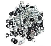 50pcs. M6 Rack Fixing Set, Captive Cage Nuts Bolts Screws & Washers for Data Cabinets, Music Instruments. AMP, Equalisers, CD Player etc. (Silver)