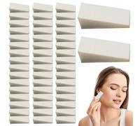 50Pcs Makeup Sponge, Latex Makeup Sponges, Wedge Beauty Blender Sponge White Makeup Blenders for Powder and Liquid Makeup
