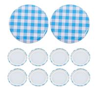 50pcs Mason Jar Lid Canning Lids Checkered for Wide Mouth Jars