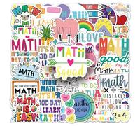 50PCS Math Stickers for Computer,Car,Phone,Scrapbook,Helmet,Water Bottle,Laptop,Skateboard, Luggage,Waterproof Mathematics Vinyl Stickers,Adults Girls Children Gift,Cartoon Aesthetic Graffiti Decals