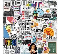 50Pcs Math Stickers Laptop Car Scrapbook Phone Skateboard Suitcase Luggage Bike Math Stickers Vinyl Waterproof Aesthetic Personalised Stickers for Teens Boys Girls Adults Children