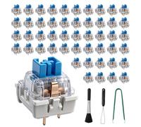 50PCS Mechanical Keyboard Switches 3-Pin Pre-Lubed Blue Keyboard Clicker with Brush, Wrench and Pry Bar, Clear Tactile Feedback, Full Layout Typing Gaming Upgrade, DIY Key Switch Keycap Replacement