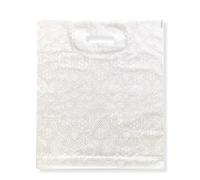 50pcs Medium Premium Plastic Carrier Bags, Strong Double Patch Handle, Assorted Colours (White)