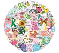 50PCS Mental Health Stickers Pack, Waterproof Positive Quote Vinyl Stickers for Laptop, Scrapbook, Water Bottle, Inspirational Aesthetic