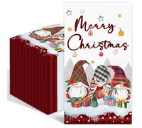50PCS Merry Christmas Napkins, Disposable Gnome Paper Decorative Napkin Set | Decorative Paper Hand Towels for Bathroom Xmas Red Guest Napkins for Winter Holiday Christmas Cocktail Party