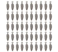 50pcs Metal Charm Feathered Pendants For Craft Project Making Use Handmade Jewelry And Ethnic Costume Crafting Supply Feather Charm For Pendant Decors
