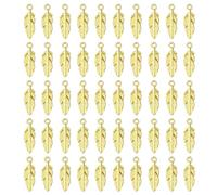 50pcs Metal Charm Feathered Pendants For Craft Project Making Use Handmade Jewelry And Ethnic Costume Crafting Supply Feather Charm For Pendant Decors