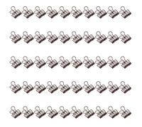 50Pcs Metal Clips 32mm with Strong Clamping Force, Hollow Design Paper Clips for Office School Home Use, Small Metal Paper Clamps for Documents and Notes (Purple Bronze)