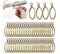 50Pcs Metal Curtain Rings with Hook, 38mm Curtain Rings Curtain Drapery Pole Rings, Antique Curtain Rail Hanging Rings Rustproof Curtain Hooks for Window Rods Shower Curtains