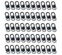 50Pcs Metal Lobster Claw Clasps Lanyard Swivel Snap Hooks Strap with Key Rings DIY Accessories Little Clips for Key Chains Connector Bag Jewelry Making (Black)