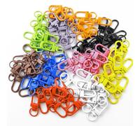 50Pcs Metal Lobster Claw Clasps Lanyard Swivel Snap Hooks Strap with Key Rings DIY Accessories Little Clips for Key Chains Connector Bag Jewelry Making (Random Mix)