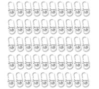 50Pcs Metal Lobster Claw Clasps Lanyard Swivel Snap Hooks Strap with Key Rings DIY Accessories Little Clips for Key Chains Connector Bag Jewelry Making (White)