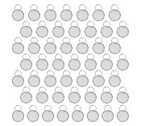 50pcs Metal Rim Key Tags, 1.18" Blank Writable Round Paper Label with Split Ring, White ID Tags for Luggage, Pet Name, Backpack & Office Keys (White, 50 Pack)