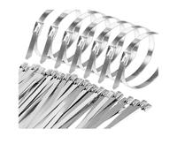 50pcs Metal Self Locking Cable Ties Reusable Heavy Duty Cables Tie Organizer Multifunction Stainless Steel Zip Fastener Cable Management(4.6x650mm)