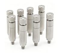 50pcs Micro Misting Nozzle Brass Low Pressure Atomizing Spray for Outdoor Cooling System Gardening High Pressure Water Mister Heads Threaded 5 Sections Orifice Dia 0.15mm