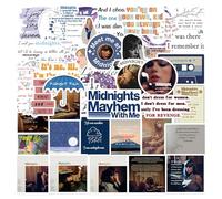50PCS Midnights Music Stickers,Fantasy Aesthetic Sticker for Water Bottles,Waterproof Vinyl Stickers for Laptop,Computer,Phone,Scrapbooks,Guitar