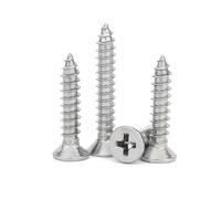50pcs Mini 304 Stainless Steel Cross Flat Countersunk Head Self-tapping Wood Screw M2 .2 .6(19mm,M2.2)