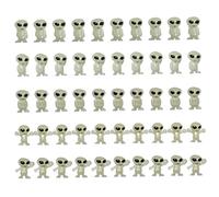 50Pcs Mini Alien Figures, Tiny Glow in the Dark Alien Figurine for Kids Small Halloween Toys for Party Favors, Figure