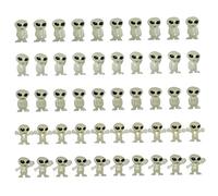 50Pcs Mini Alien Figures, Tiny Glow in the Dark Alien Figurine for Kids Small Halloween Toys for Party Favors