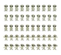 50Pcs Mini Alien Figures, Tiny Glow in the Dark Alien Figurine for Kids Small Halloween Toys for Party Favors