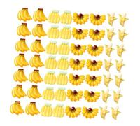 50pcs Mini Bananas Ornaments for Artificial Bananas for Bakery Display Tiny Fake Small for Grocery Display Tiny Things Mini Artificial Resin