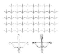 50Pcs Mini Bow and Arrow Charms, Antique Silver Vintage Jewelry