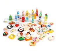 50Pcs Mini Brands Food, Realistic Pretend Food, Mini Stuff for Dollhouse Kitchen Accessories, DIY Crafts Phone Case Hair Clip Photo Frame Stationery, Best Party Gift