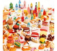 50Pcs Mini Brands Food, Realistic Pretend Food, Mini Stuff for Dollhouse Kitchen Accessories, DIY Crafts Phone Case Hair Clip Photo Frame Stationery, Best Party Gift