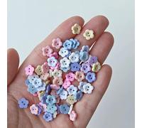 50Pcs Mini Buttons 8mm Mini Resin Flower Shape 2-Hole Doll Clothes Buttons for DIY Baby Clothes Sewing Handcraft Supplies-13 Ginger-50pcs