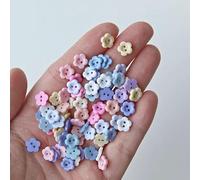 50Pcs Mini Buttons 8mm Mini Resin Flower Shape 2-Hole Doll Clothes Buttons for DIY Baby Clothes Sewing Handcraft Supplies-13 Ginger-50pcs