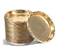 50Pcs Mini Cake Boards 3" Round Gold Paper Plates Food Grade Decorative Small Cake Stand for Dessert, Wedding, Birthday, Party, Home Gold Dessert Plates, Mini Desser