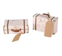50Pcs Mini Candy Box, Novel Candy Box Mini Suitcase Shape Treat Box Elegant Wedding Party Favor Boxes Portable Cardboard Candy Box for Wedding, Party, Birthday