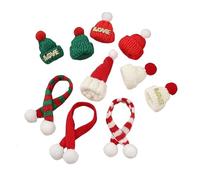 50Pcs Mini Christmas Hats, Cute Red Knitted Santa Hat Decorations with Elastic Band for Hair Clips, Bottle Toppers, Party Favours, Xmas Tree Ornaments, Festive DIY Crafts