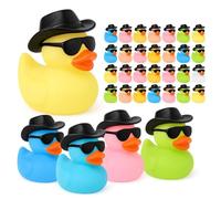 50PCS Mini Cowboy Ducks, Little Plastic Resin Duck Figures, Tiny Glow in the Dark Animals, Colourful Small Ducks Ideal for Party Bag Fillers, Pond/Playhouse Decorations, Games, and More! BPA-Free